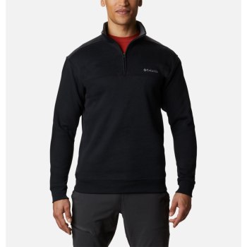 Columbia Hart Mountain II Half Zip, Sudaderas Negros Para Hombre | 671598-RDH